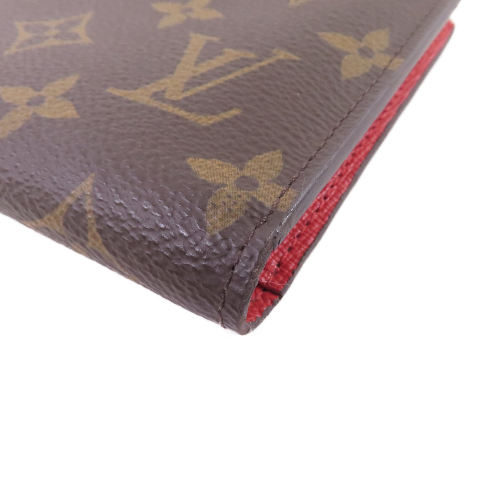 LOUIS VUITTON Monogram Portefeuille Adele Long Wallet金扣長錢包啡色/紅色