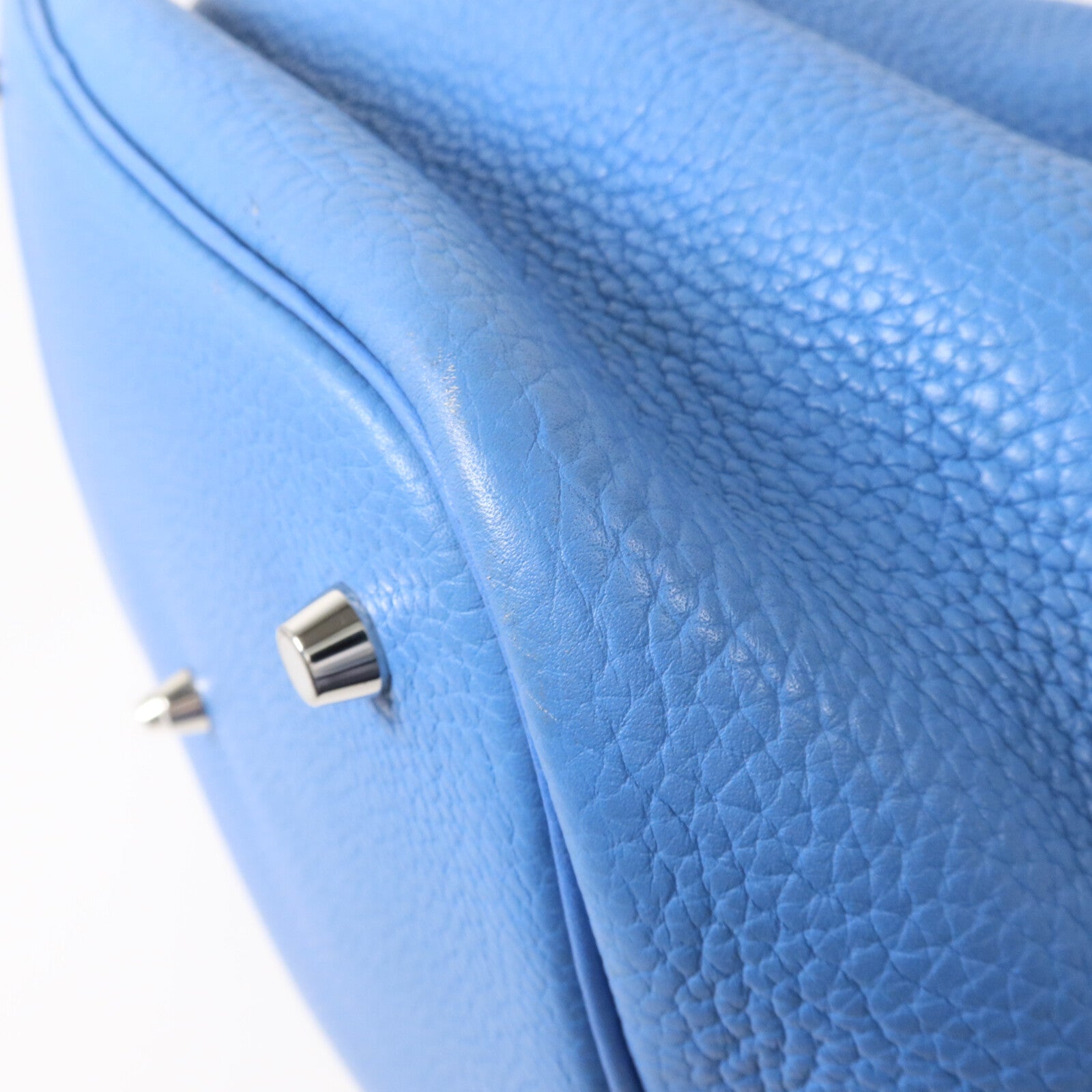 HERMES Clemence皮革Picotin GM手挽袋Bleu Paradis