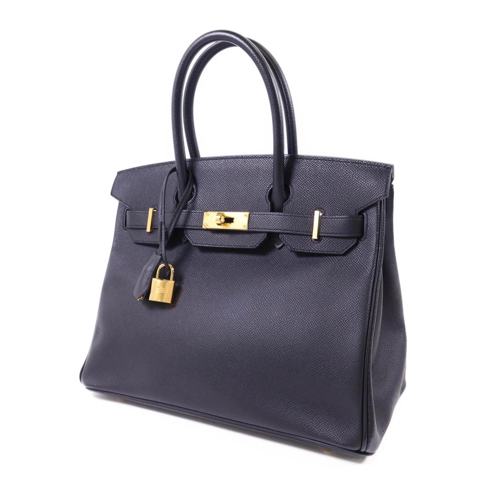 HERMES Epsom皮革Birkin 30金扣手挽袋Noir