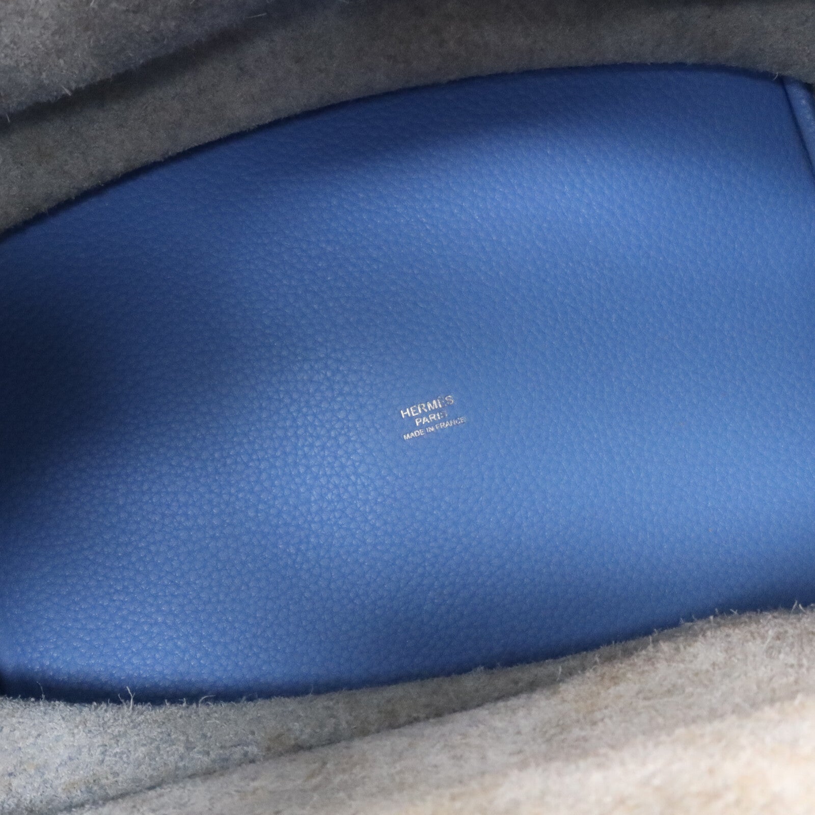 HERMES Clemence皮革Picotin GM手挽袋Bleu Paradis