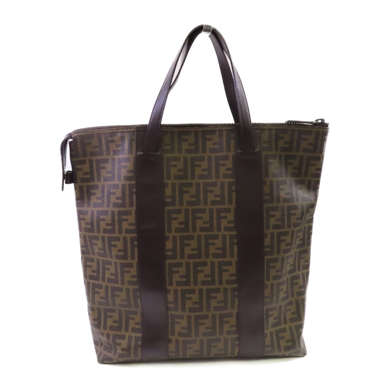 FENDI 塗層帆布Zucca Large Tote Bag肩背袋啡色