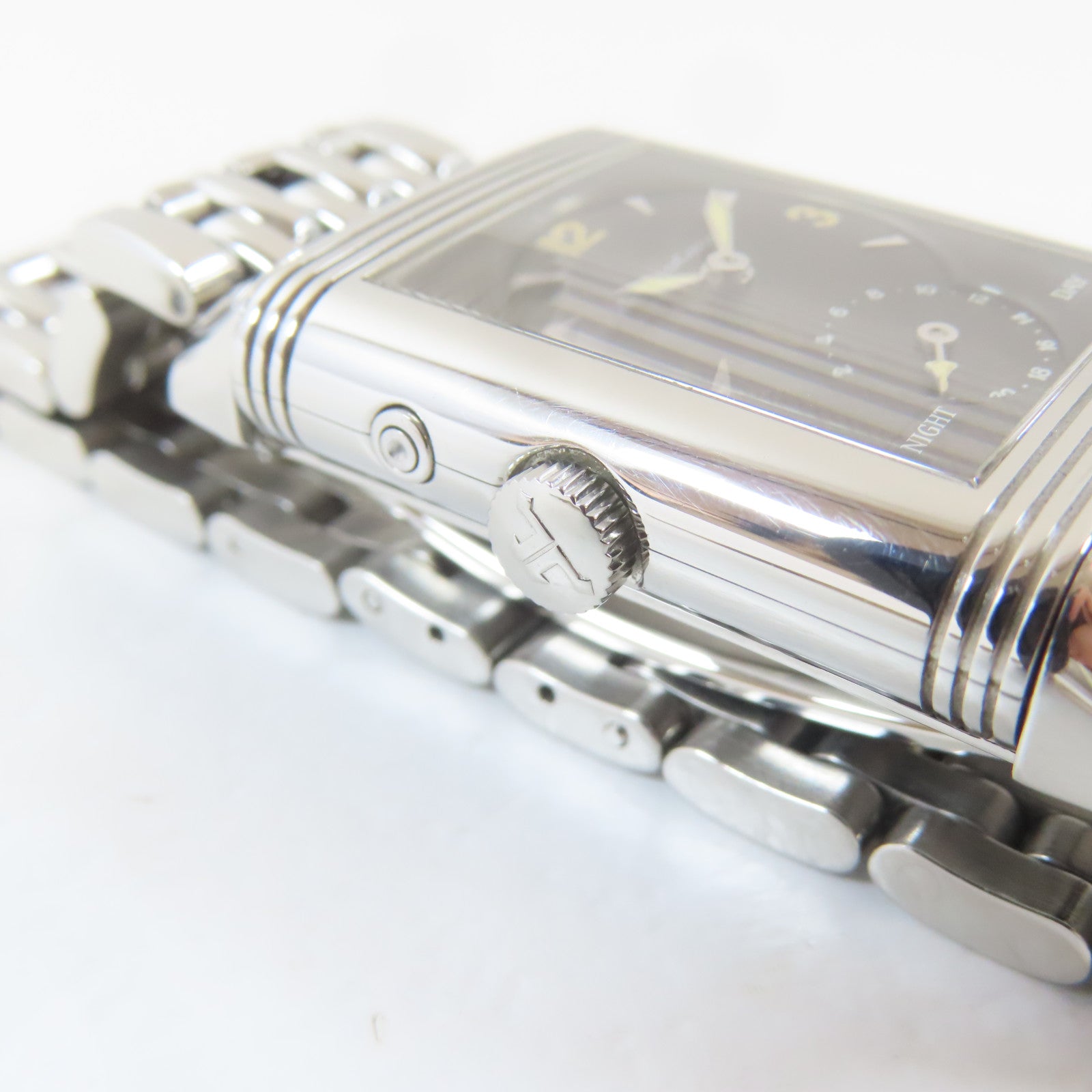 JAEGER-LECOULTRE Reverso不鏽鋼手錶自動機芯黑色/銀色#14.5cm