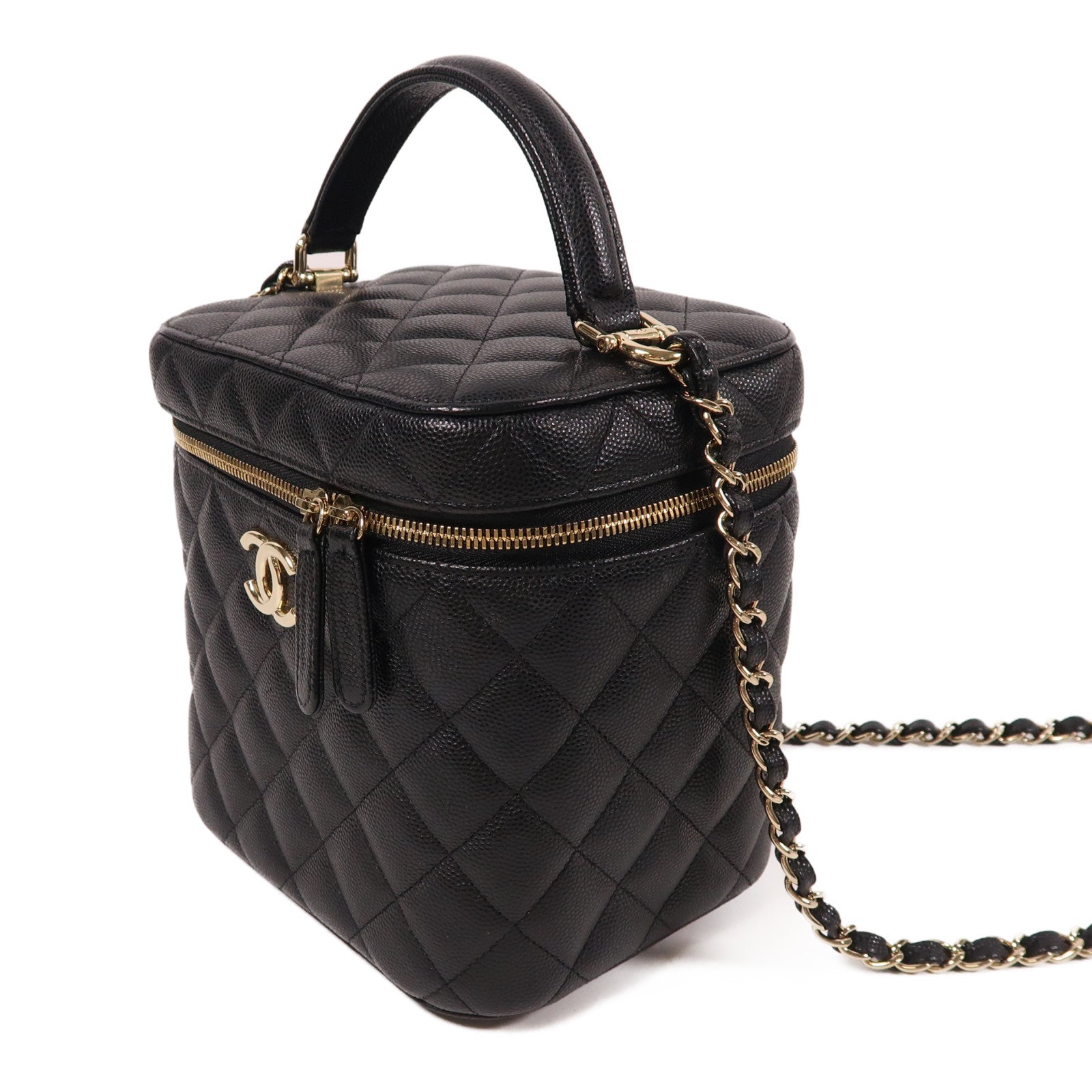 CHANEL 牛皮皮革Vanity Bag金扣手挽肩背兩用袋