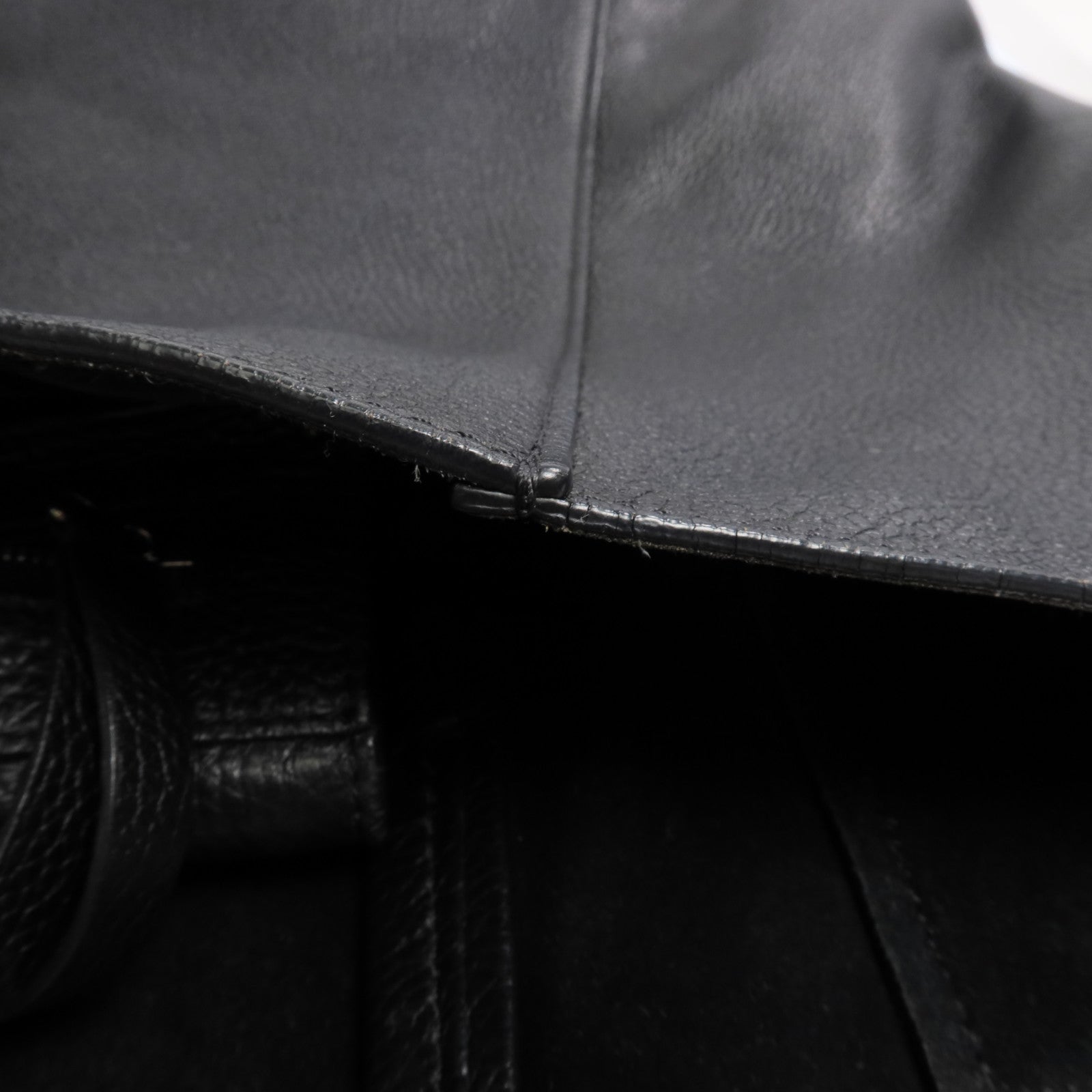 CELINE 牛皮皮革Tote Bag銀扣肩背袋