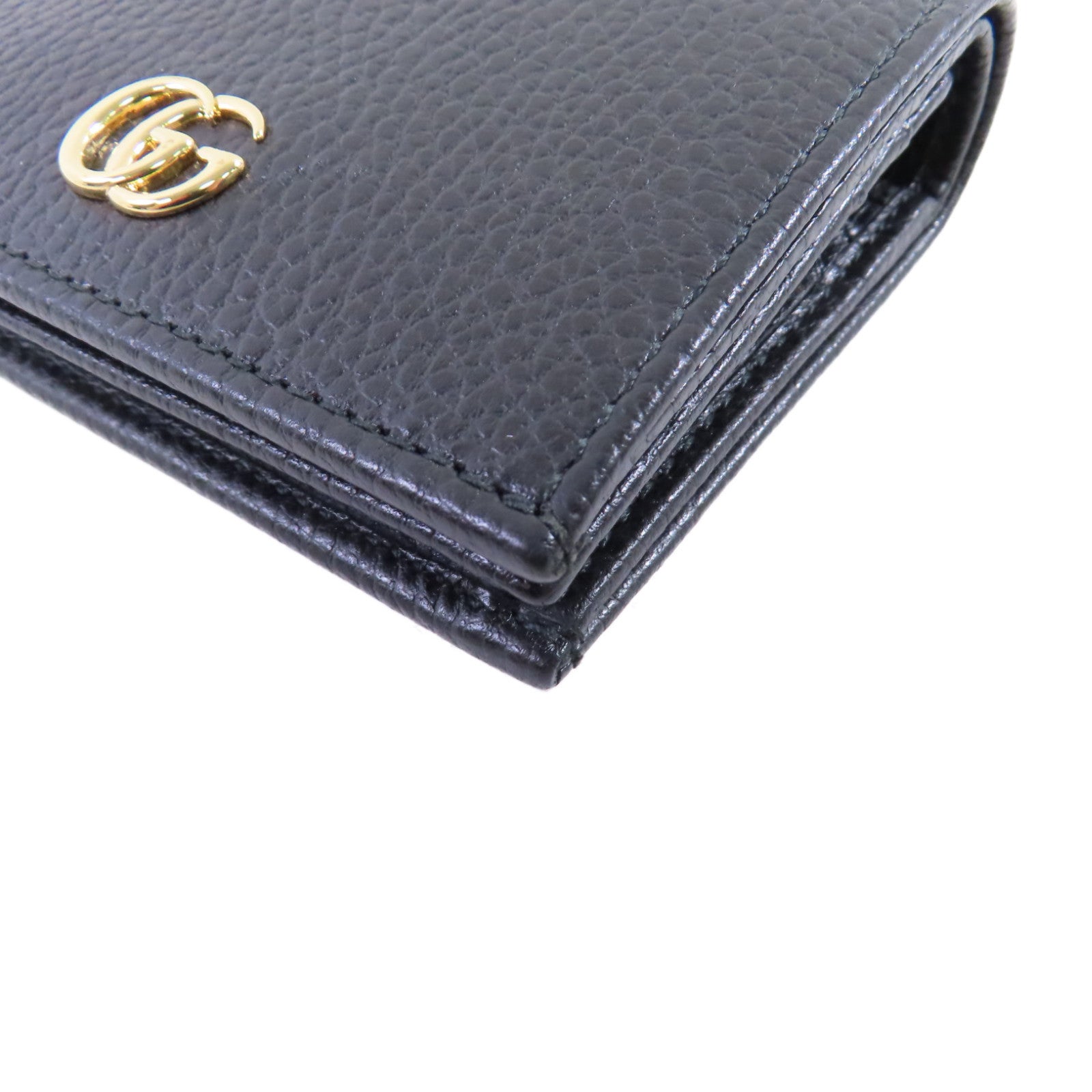 GUCCI 牛皮皮革GG Marmot Wallet金扣短錢包黑色