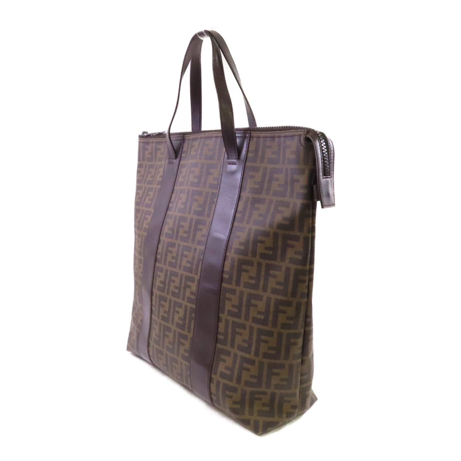 FENDI 塗層帆布Zucca Large Tote Bag肩背袋啡色