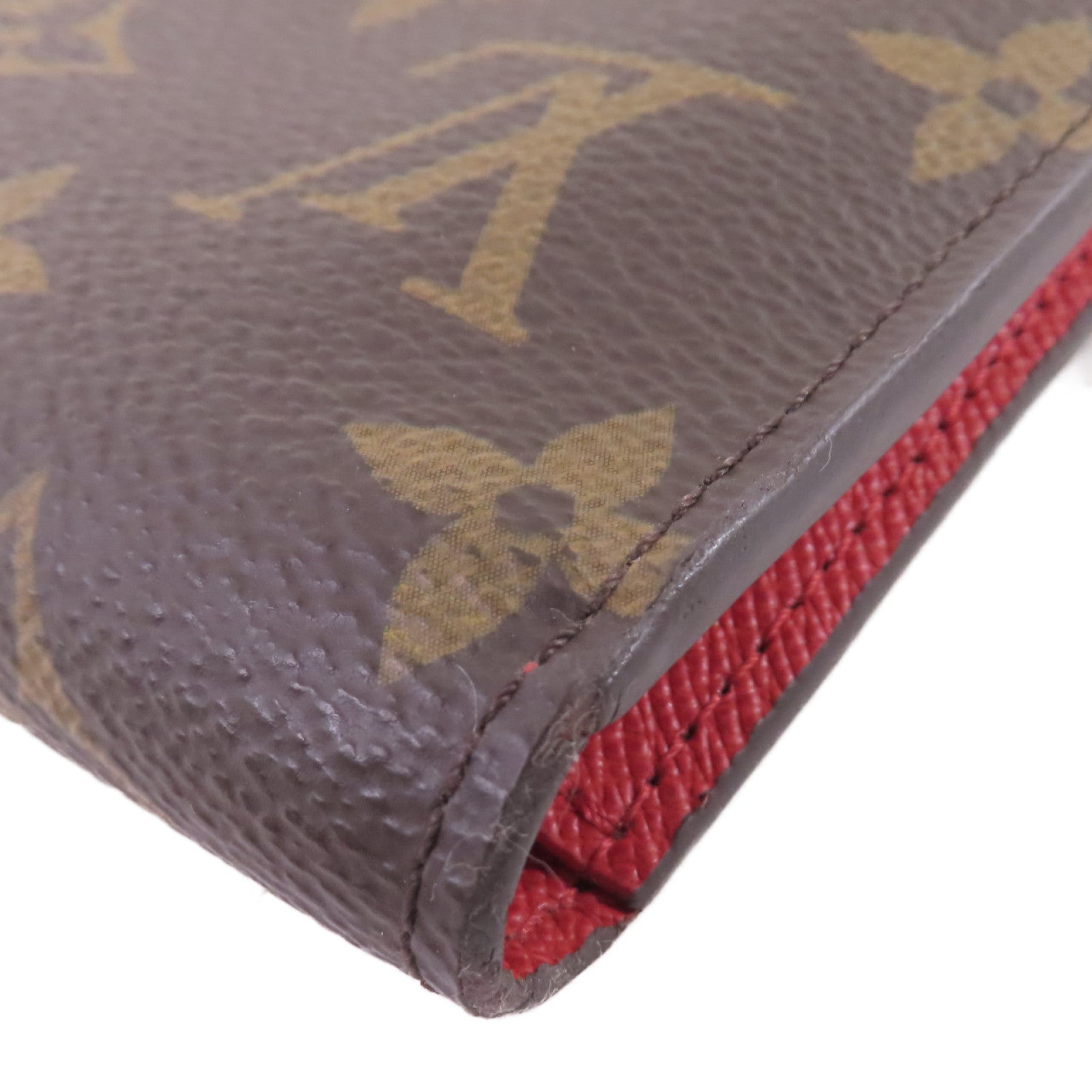LOUIS VUITTON Monogram Portefeuille Adele Long Wallet金扣長錢包啡色/紅色