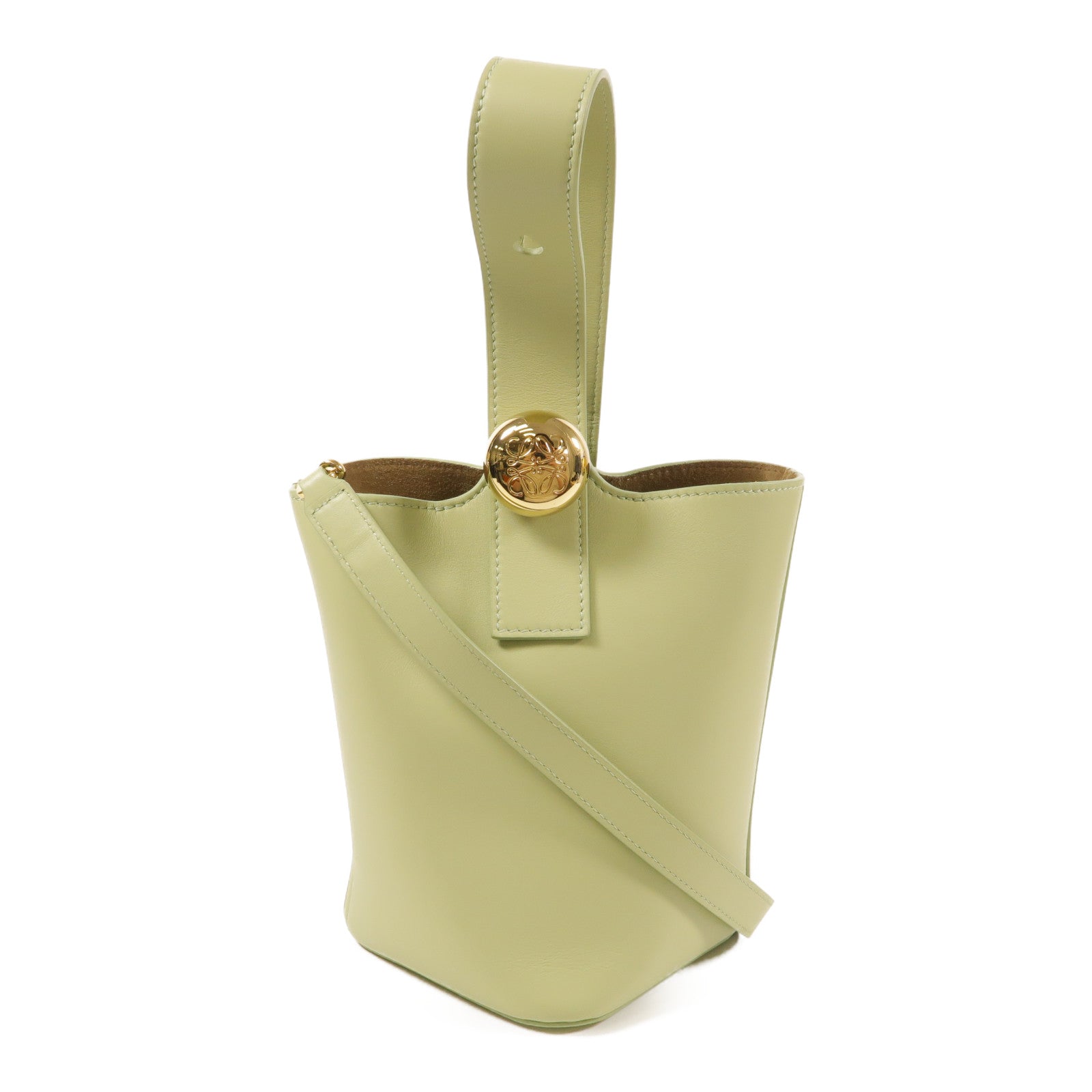 LOEWE 牛皮皮革Pebble Bucket Mini金扣手挽肩背兩用袋
