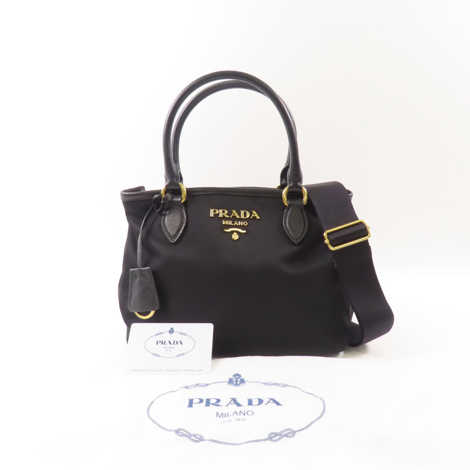 PRADA 尼龍2 Way Shoulder Bag金扣手挽肩背兩用袋