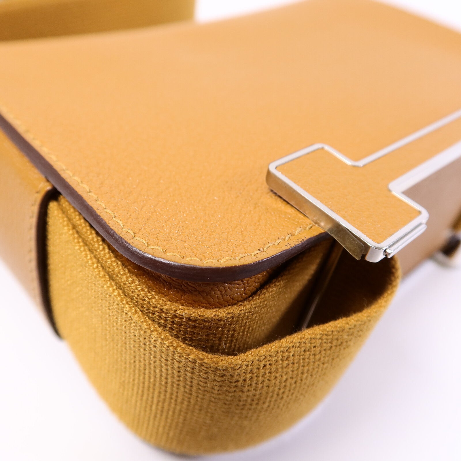 HERMES Chevre皮革Geta肩背袋Caramel