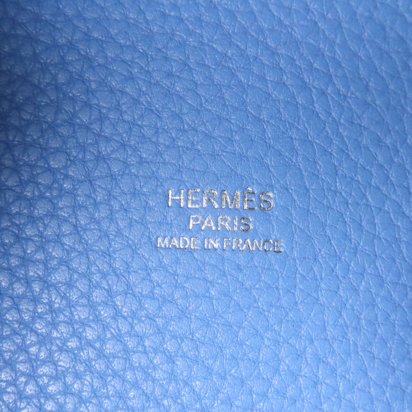 HERMES Clemence皮革Picotin GM手挽袋Bleu Paradis
