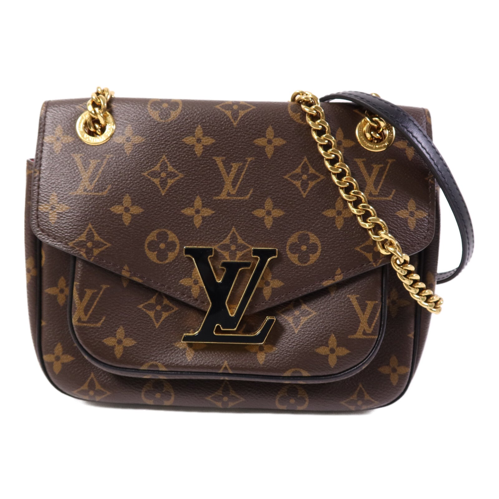 LOUIS VUITTON Monogram Passy金扣鏈帶肩背袋