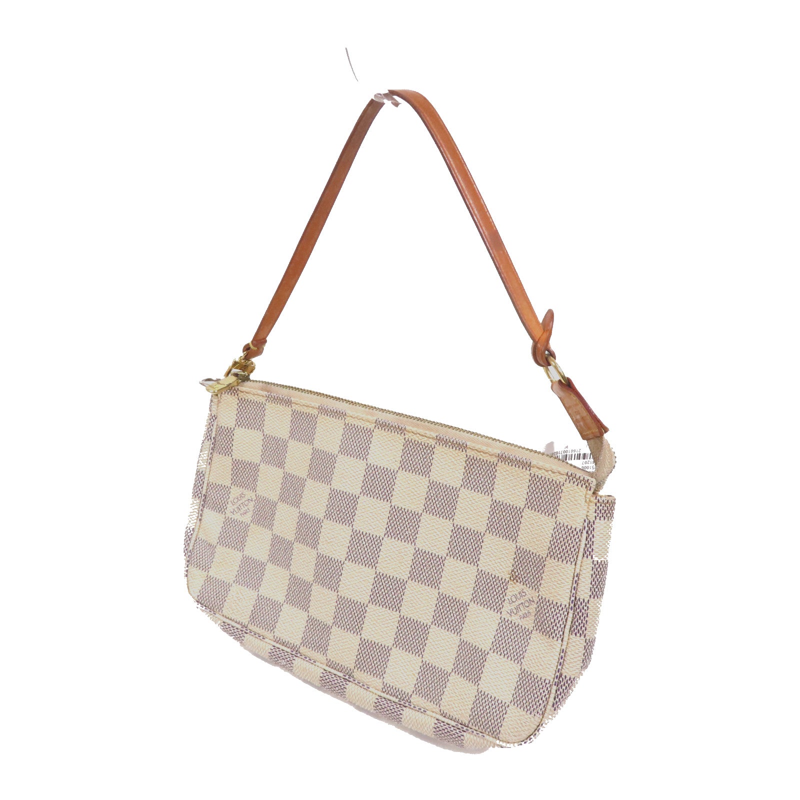 LOUIS VUITTON Damier Azur Pochette Accessories金扣手挽袋