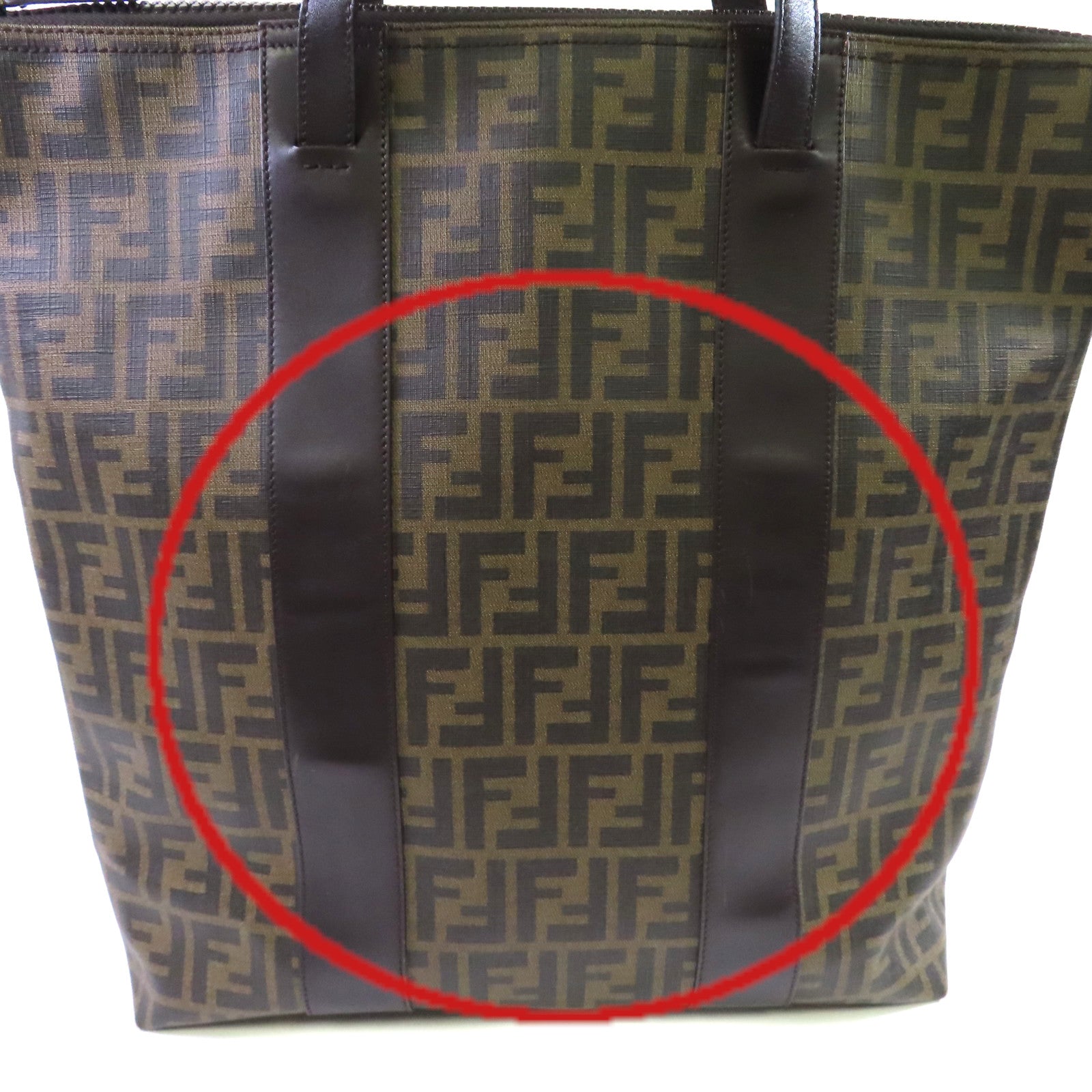 FENDI 塗層帆布Zucca Large Tote Bag肩背袋啡色