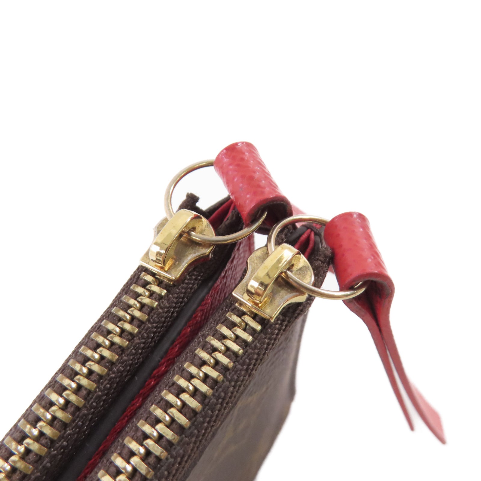 LOUIS VUITTON Monogram Portefeuille Adele Long Wallet金扣長錢包啡色/紅色