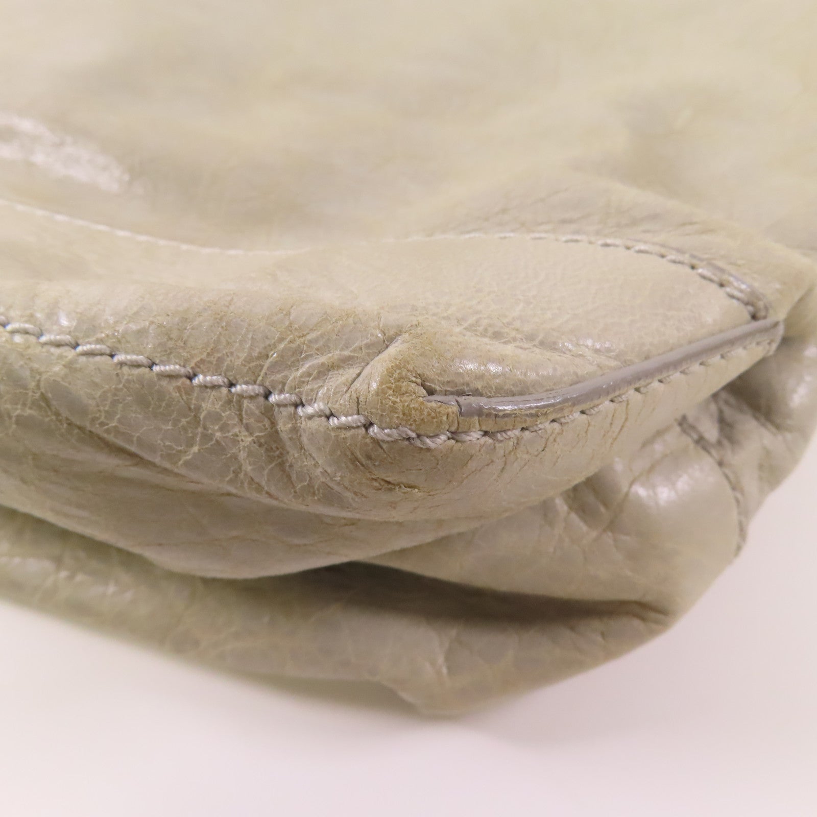 BALENCIAGA SHW Shoulder Bag 272409 Lambskin Leather Grey