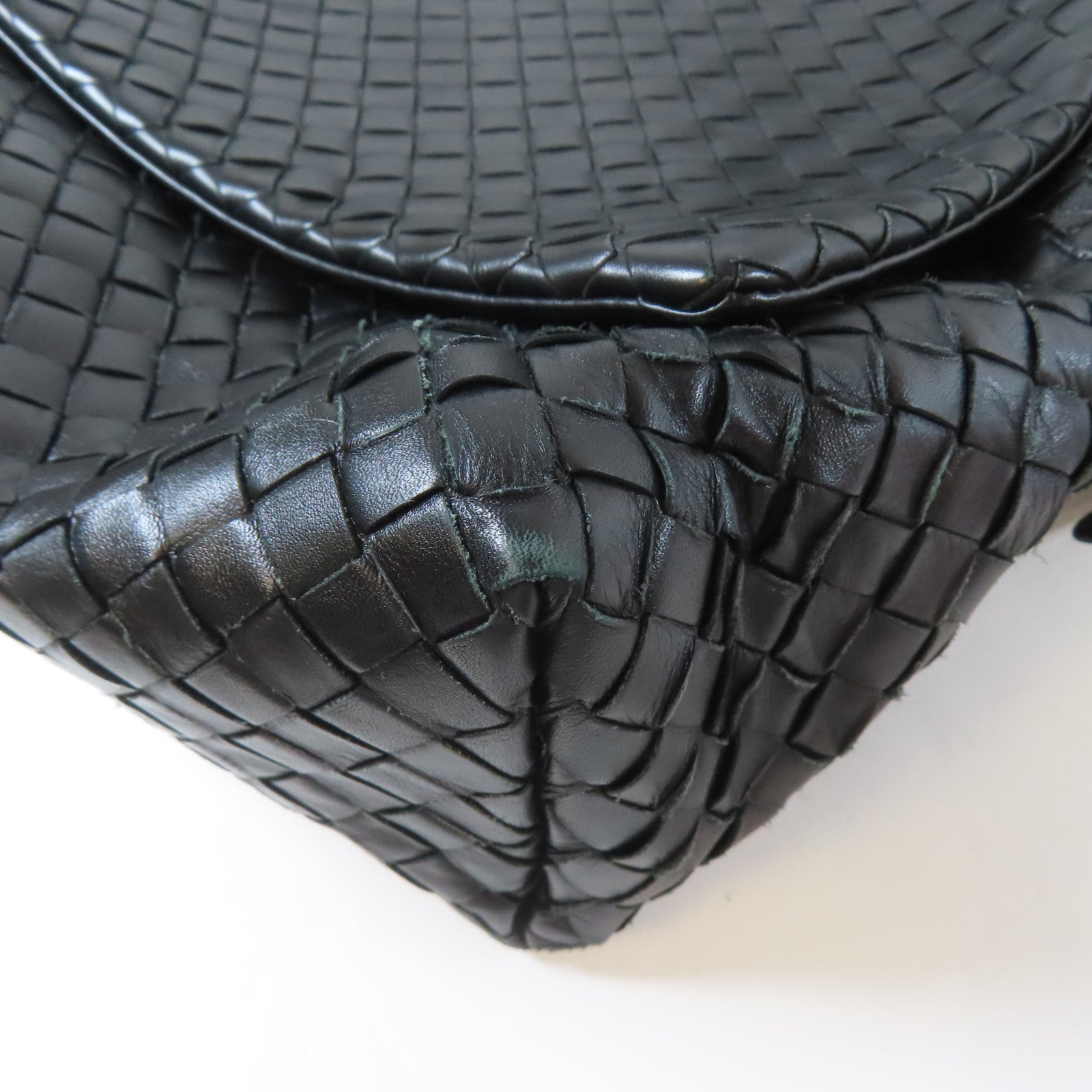 BOTTEGA VENETA 【激減優惠】織紋牛皮皮革Shoulder Bag肩背袋黑色