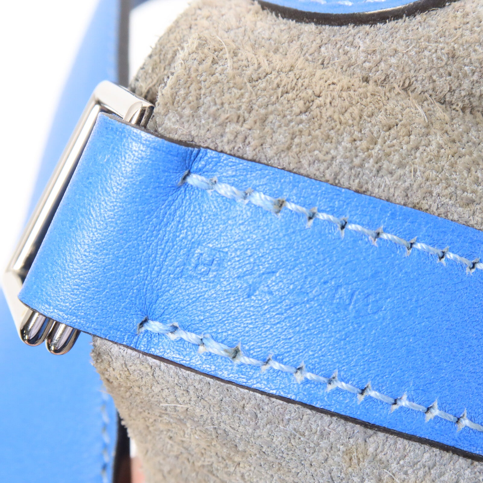 HERMES Clemence皮革Picotin GM手挽袋Bleu Paradis
