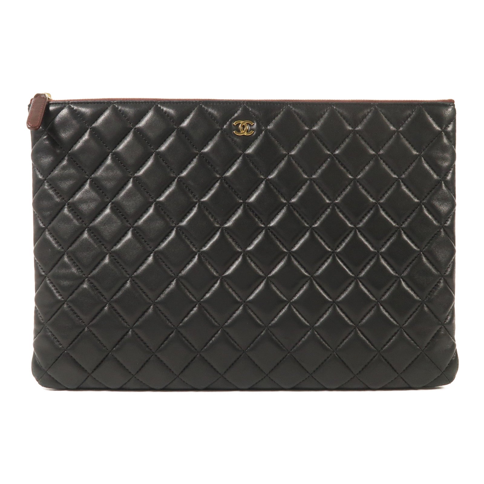 CHANEL 羊皮皮革Clutch Bag金扣手拿包