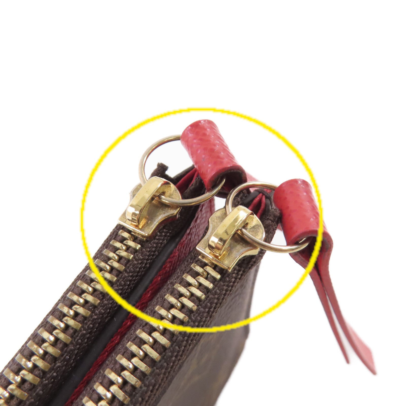 LOUIS VUITTON Monogram Portefeuille Adele Long Wallet金扣長錢包啡色/紅色