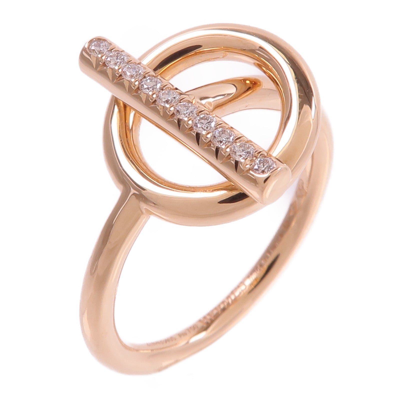 HERMES 18K玫瑰金Echappee Ring鑽石戒指