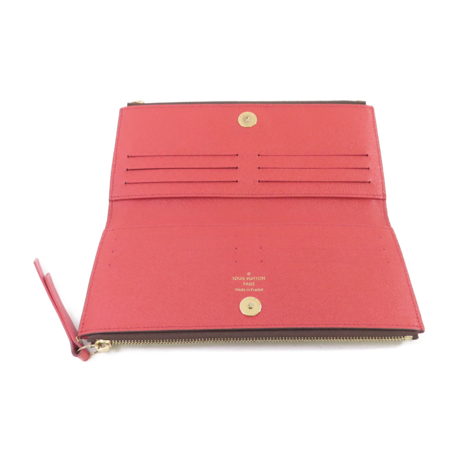 LOUIS VUITTON Monogram Portefeuille Adele Long Wallet金扣長錢包啡色/紅色