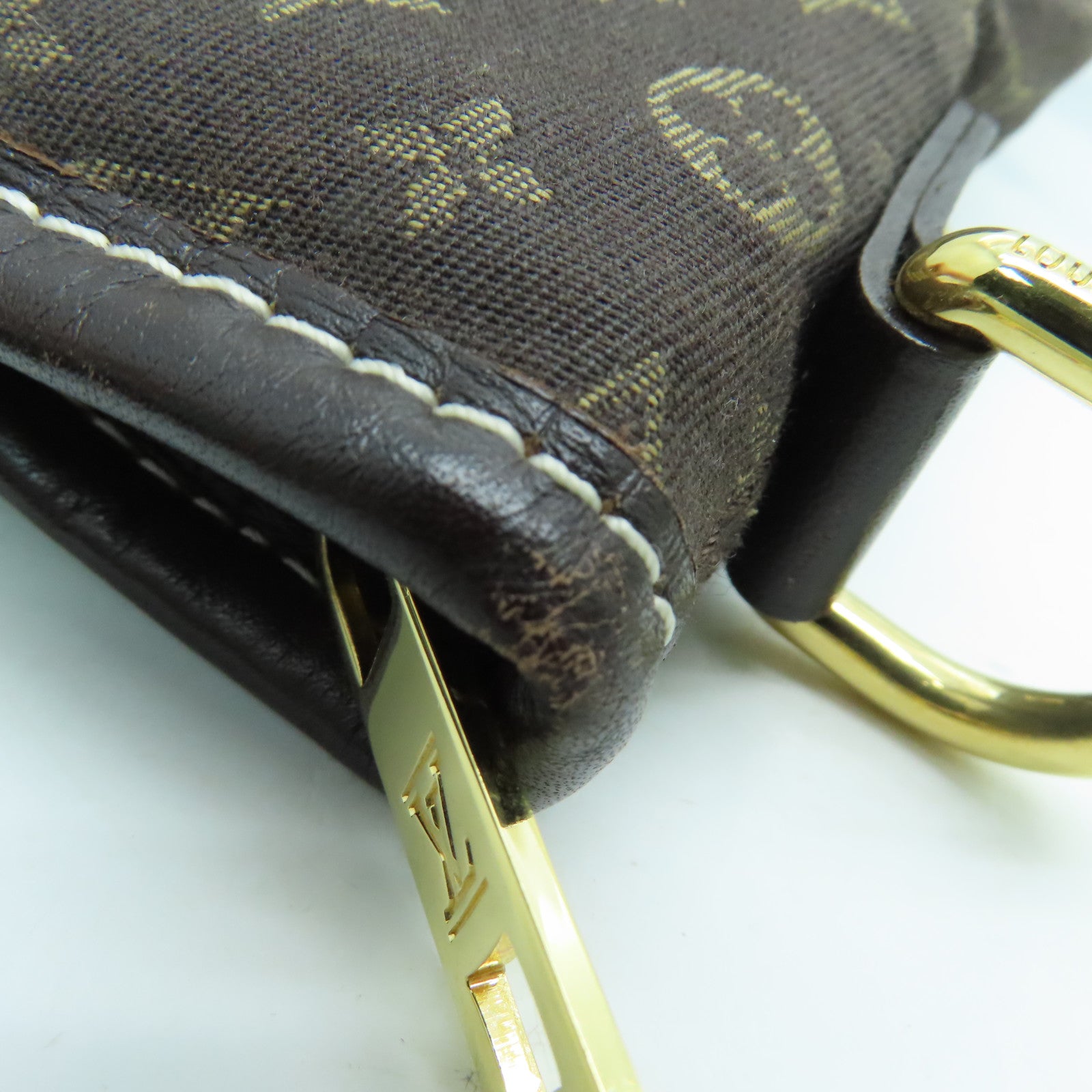 LOUIS VUITTON Monogram Mini Lin Shoulder Bag金扣肩背袋啡色