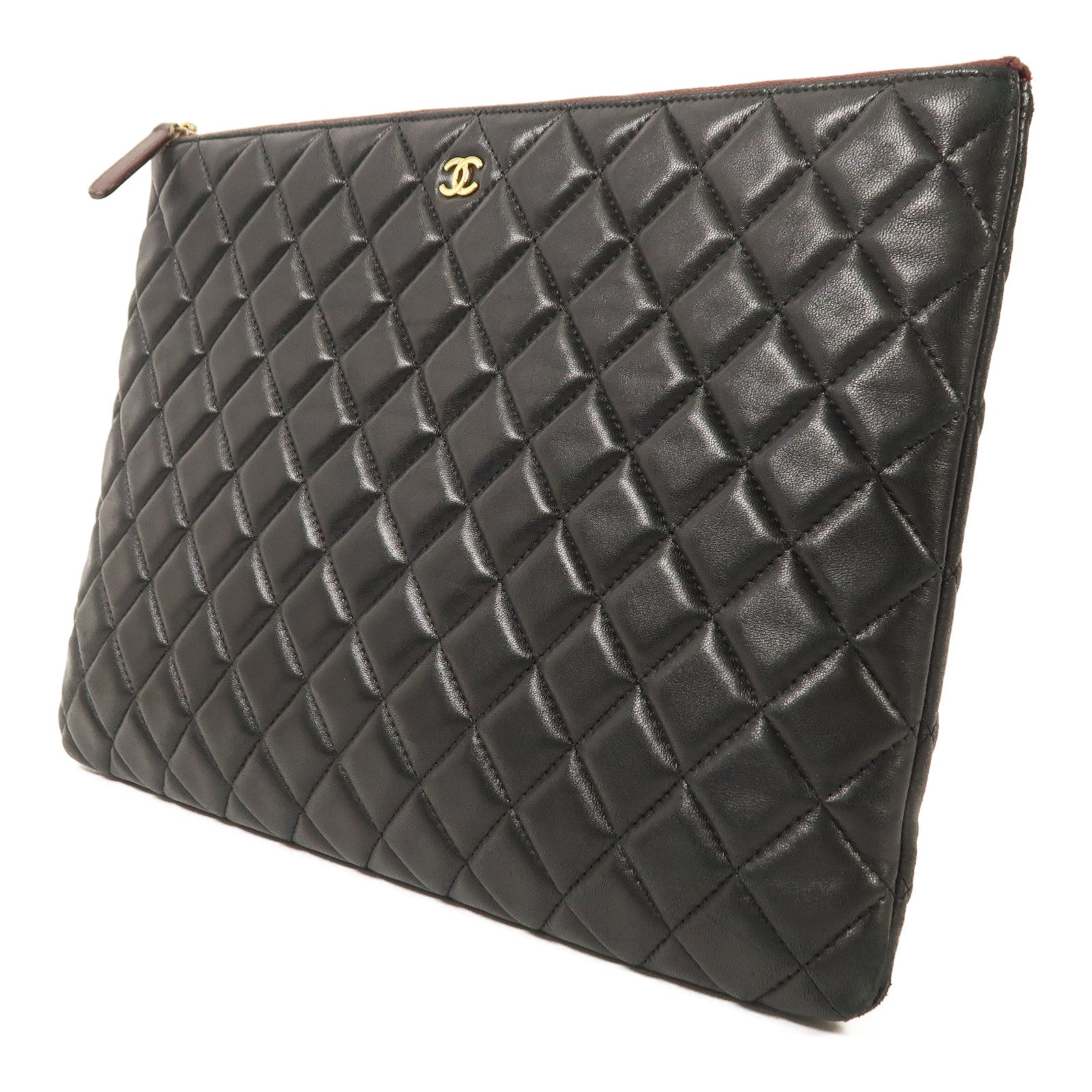 CHANEL 羊皮皮革Clutch Bag金扣手拿包