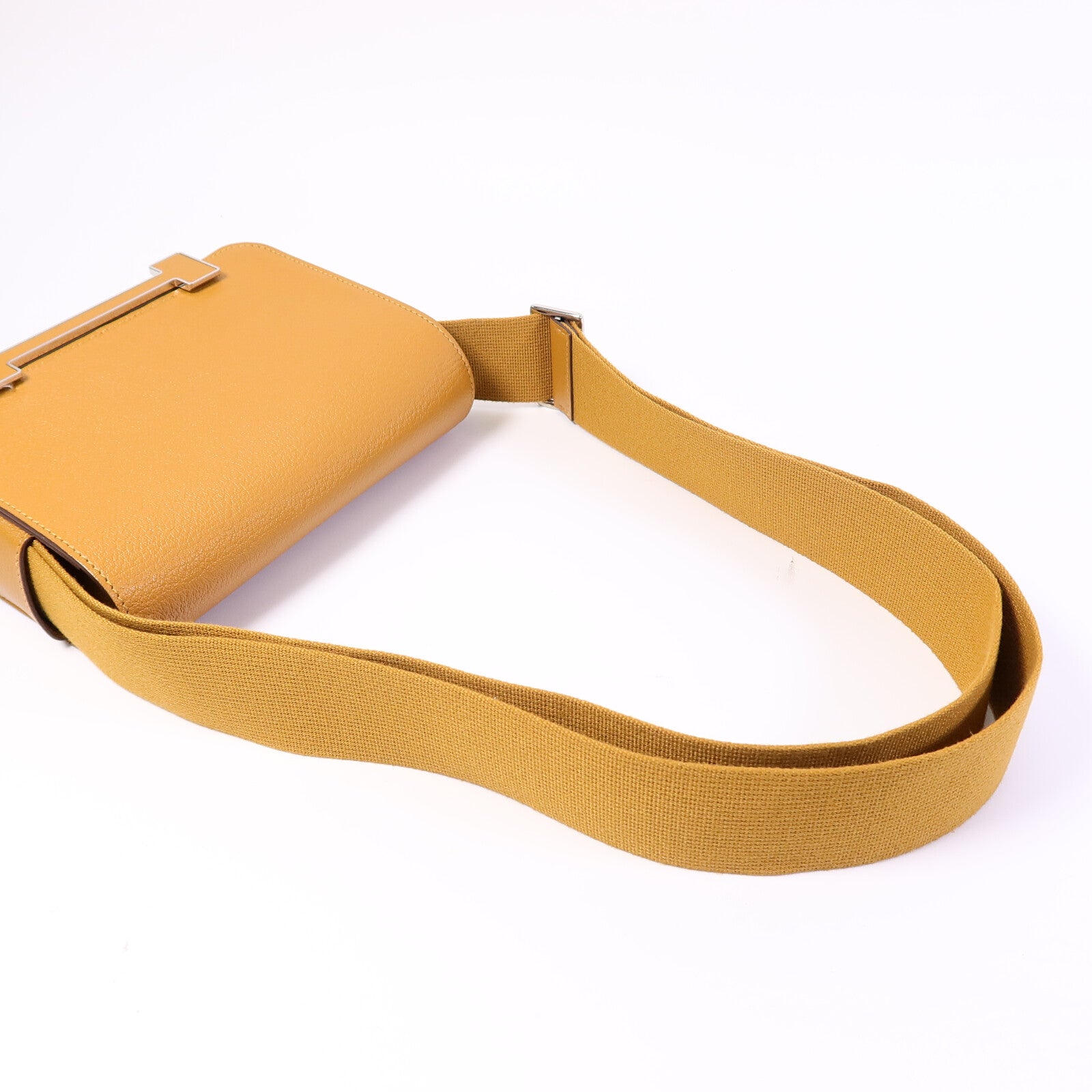 HERMES Chevre皮革Geta肩背袋Caramel
