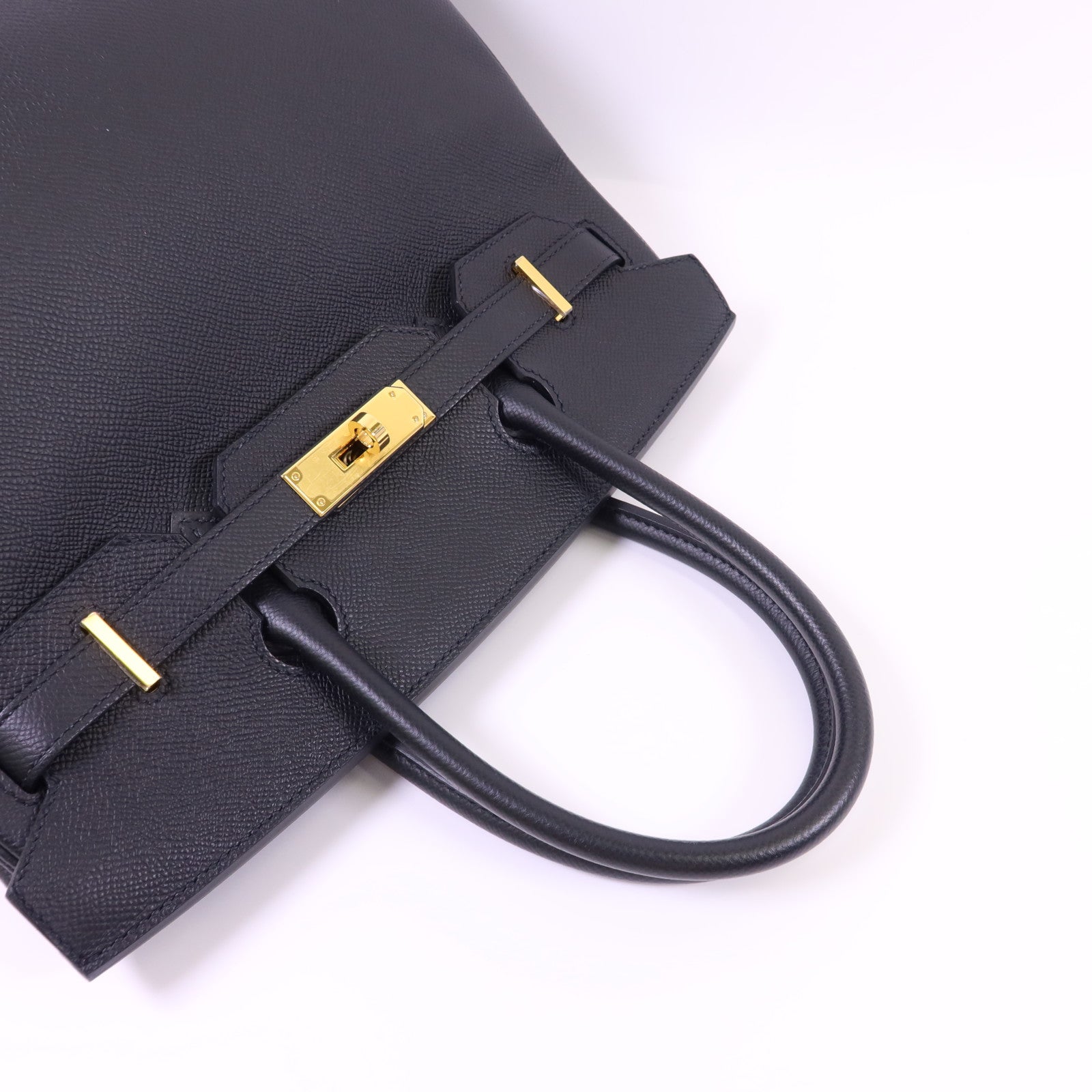 HERMES Epsom皮革Birkin 30金扣手挽袋Noir