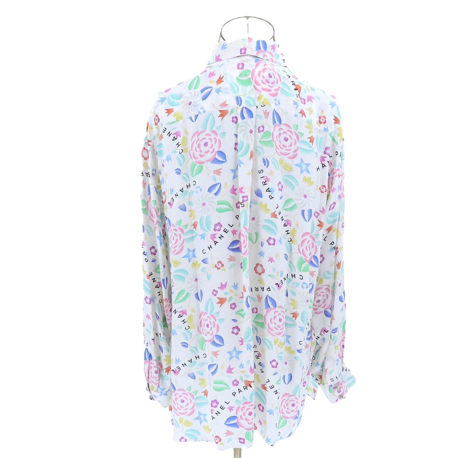 CHANEL Silk Camellia Print Blouse上衣