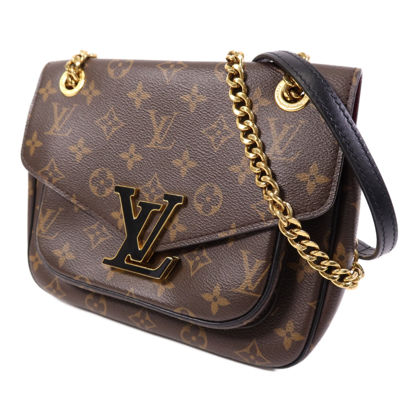 LOUIS VUITTON Monogram Passy金扣鏈帶肩背袋