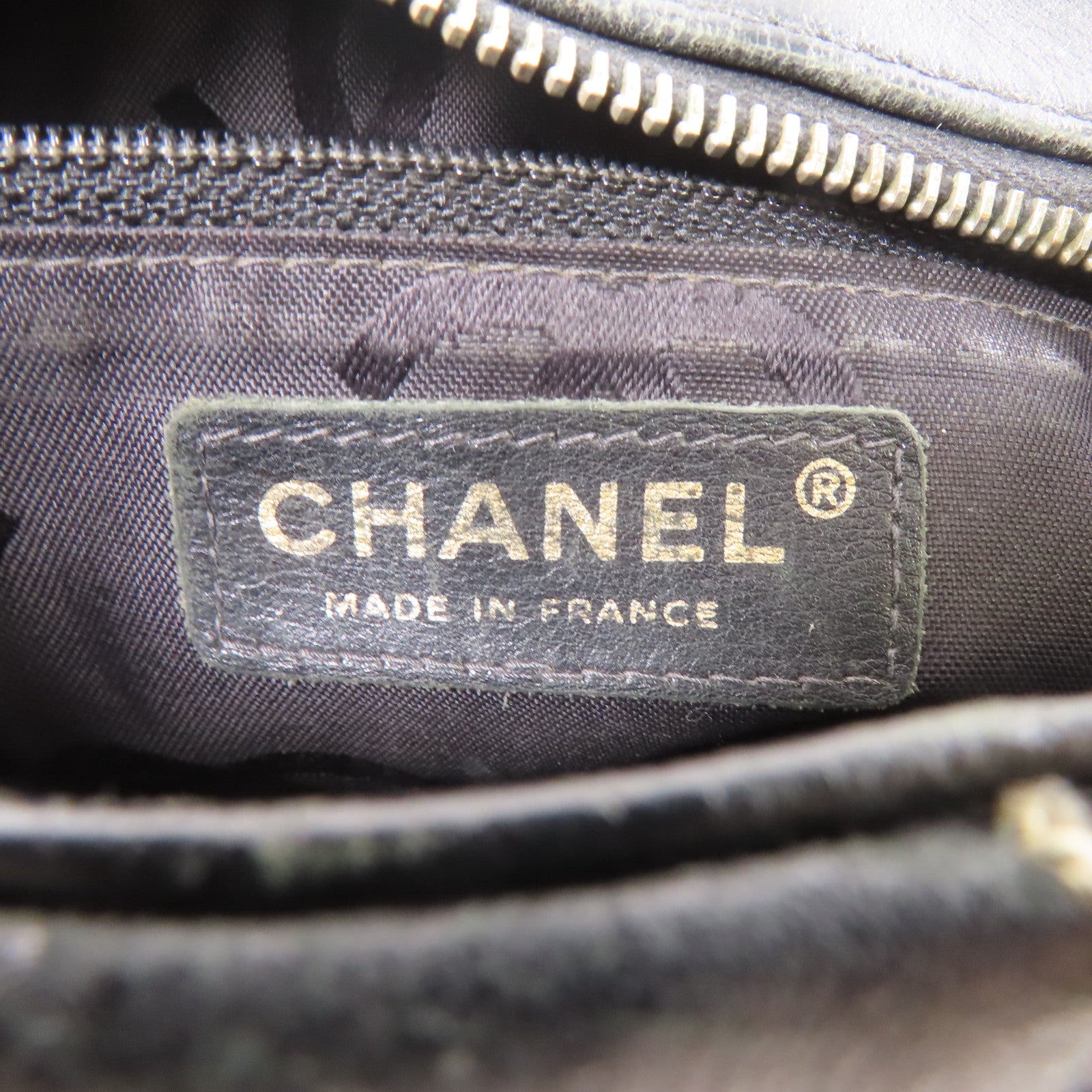 CHANEL CC GHW Wild Stich Vintage HandBag Calfskin Leather Black
