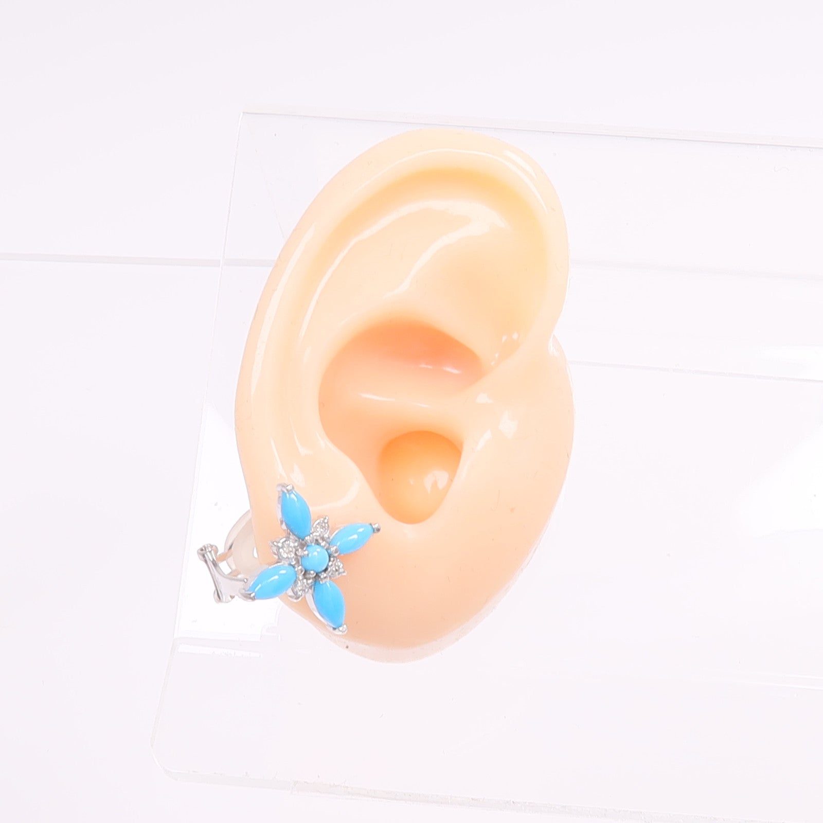 JEWELRY 【激減優惠】18K/14K白金Turquoise Diamond Earrings綠松石/鑽石耳環
