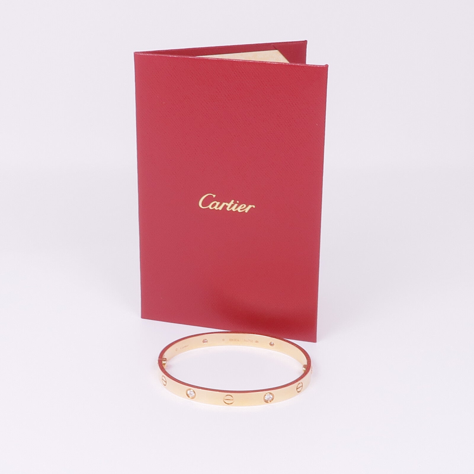 CARTIER 18K玫瑰金Love Bracelet 4 Diamonds鑽石手鐲Cartier#18