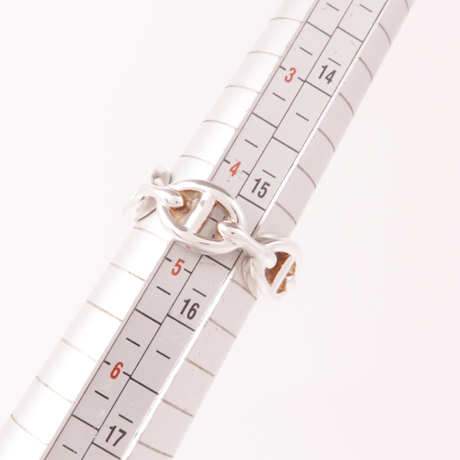 HERMES 925純銀Chaine d'ancre Enchainee Ring戒指US#4.5