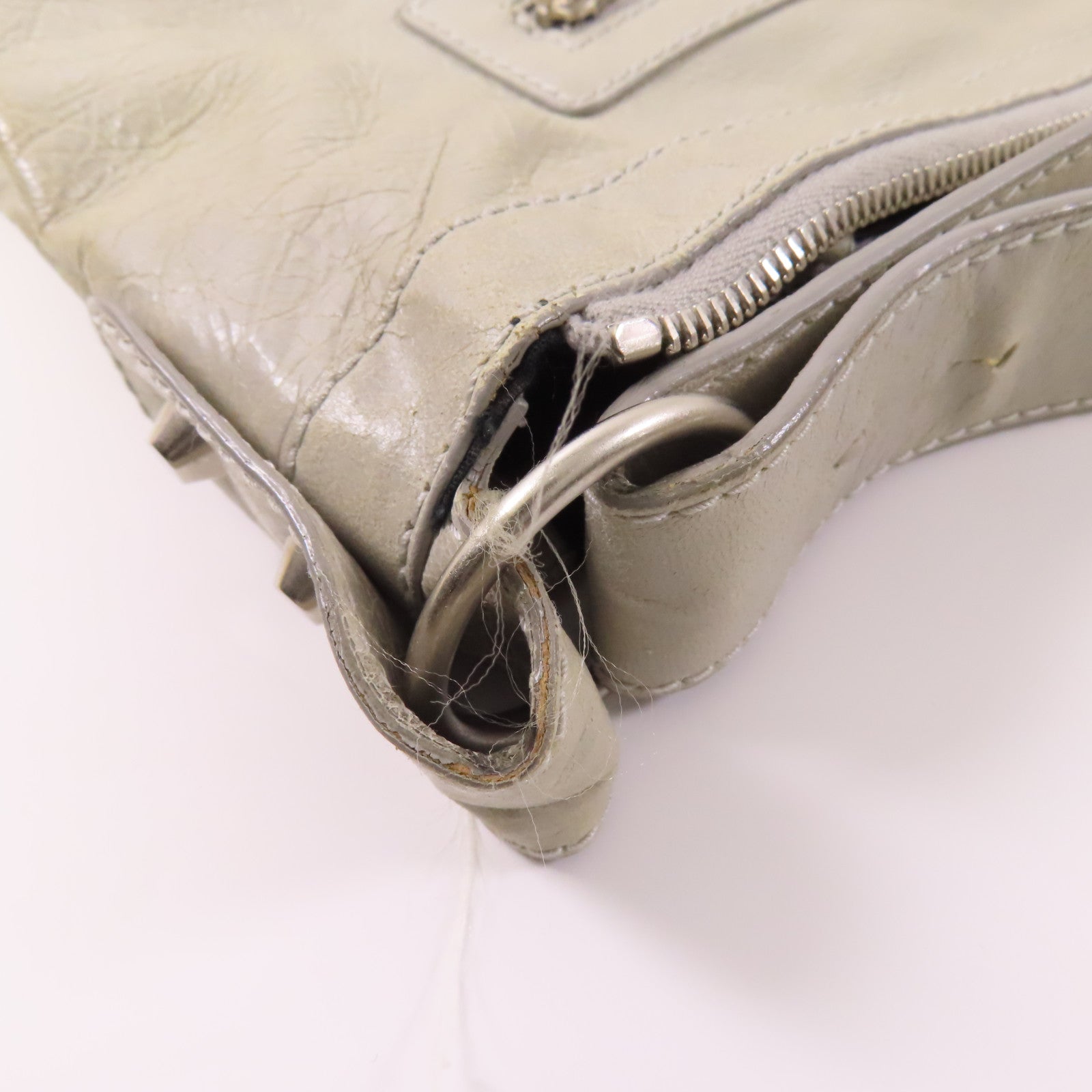 BALENCIAGA SHW Shoulder Bag 272409 Lambskin Leather Grey