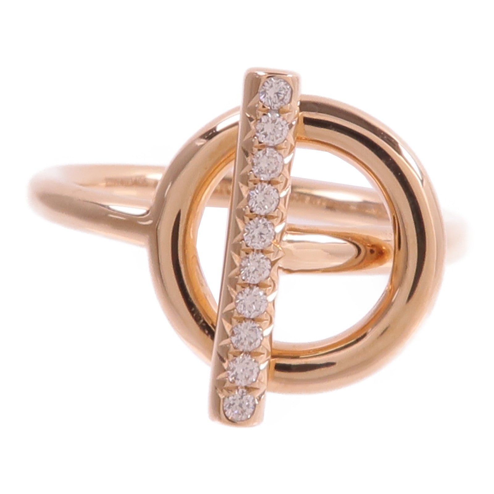 HERMES 18K玫瑰金Echappee Ring鑽石戒指