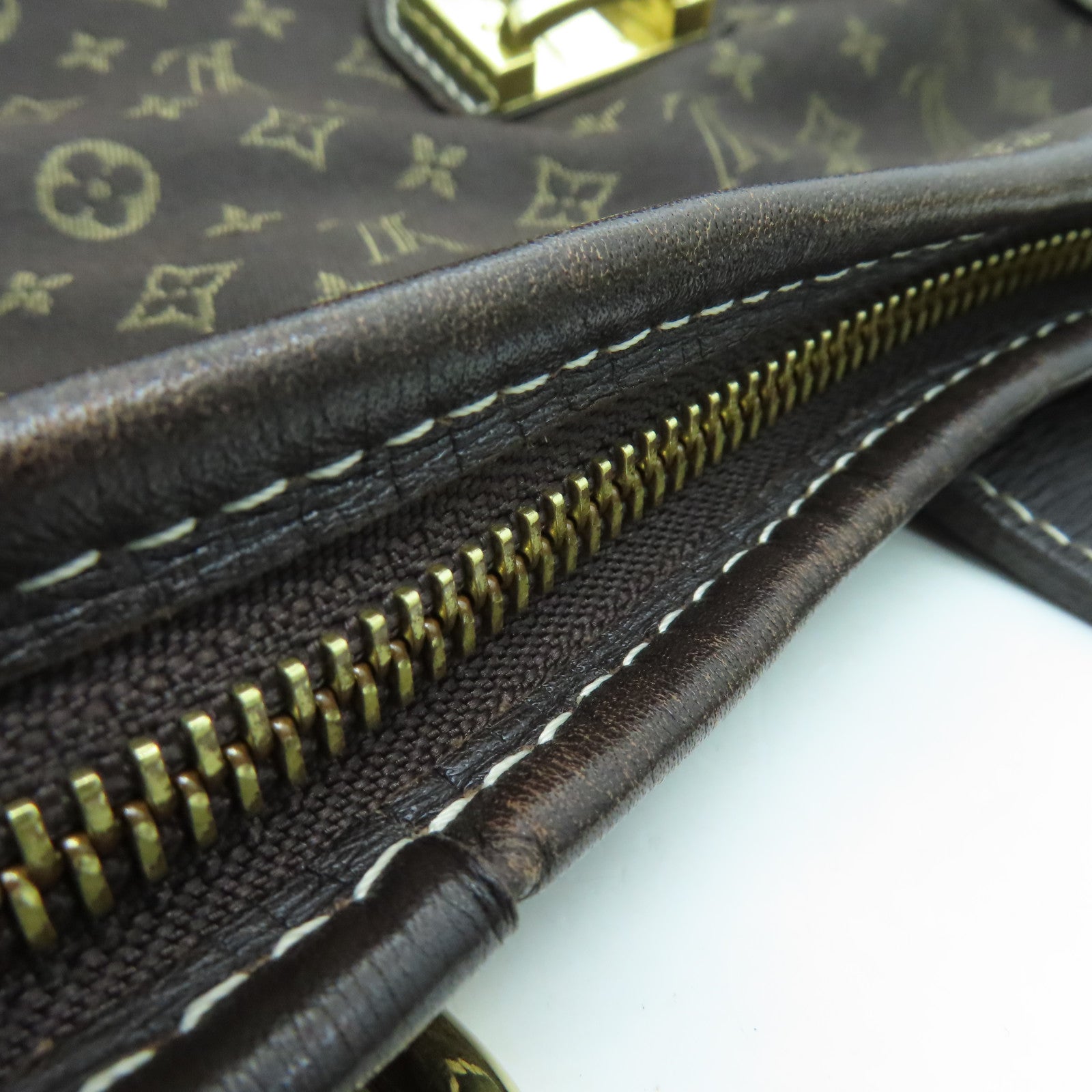 LOUIS VUITTON Monogram Mini Lin Shoulder Bag金扣肩背袋啡色