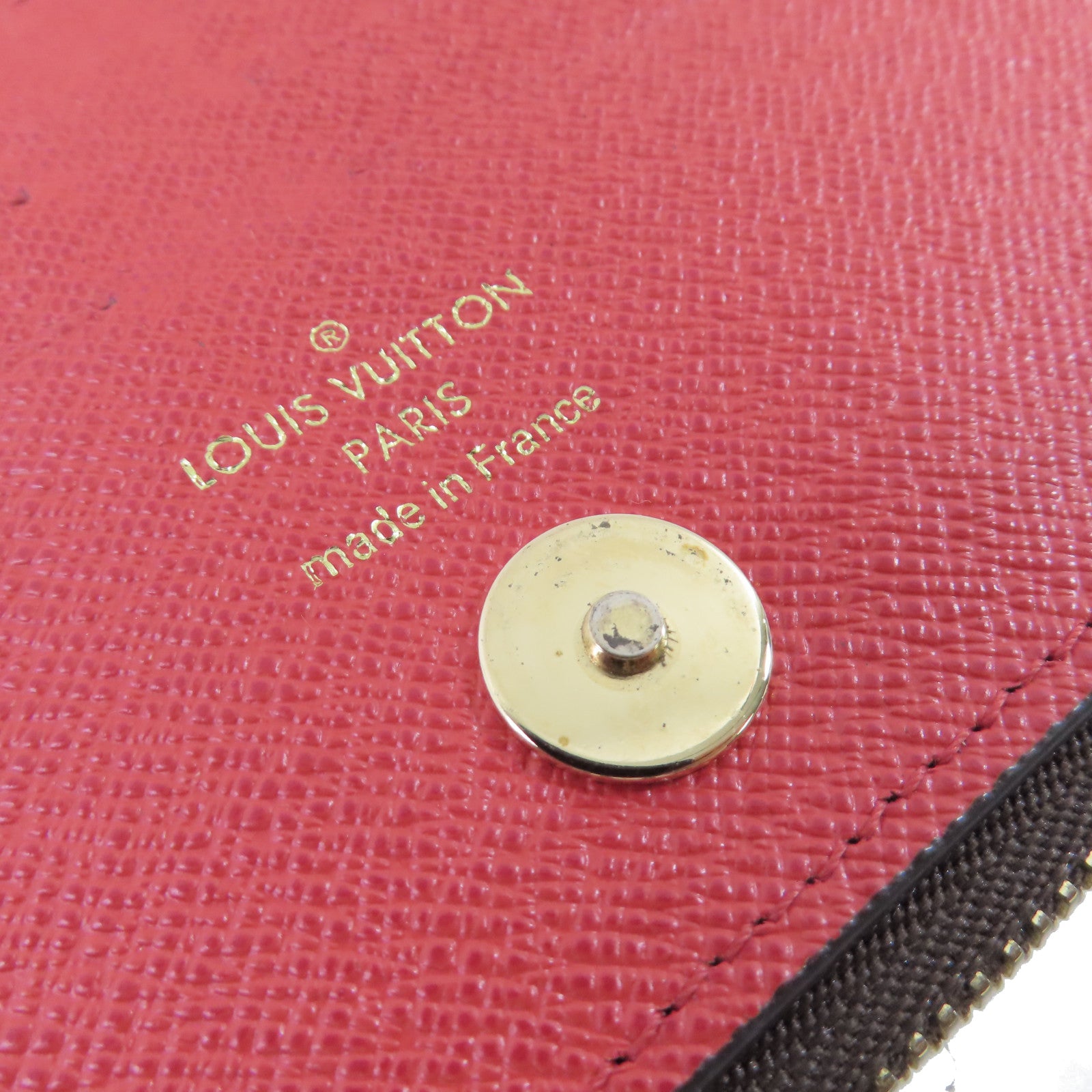 LOUIS VUITTON Monogram Portefeuille Adele Long Wallet金扣長錢包啡色/紅色