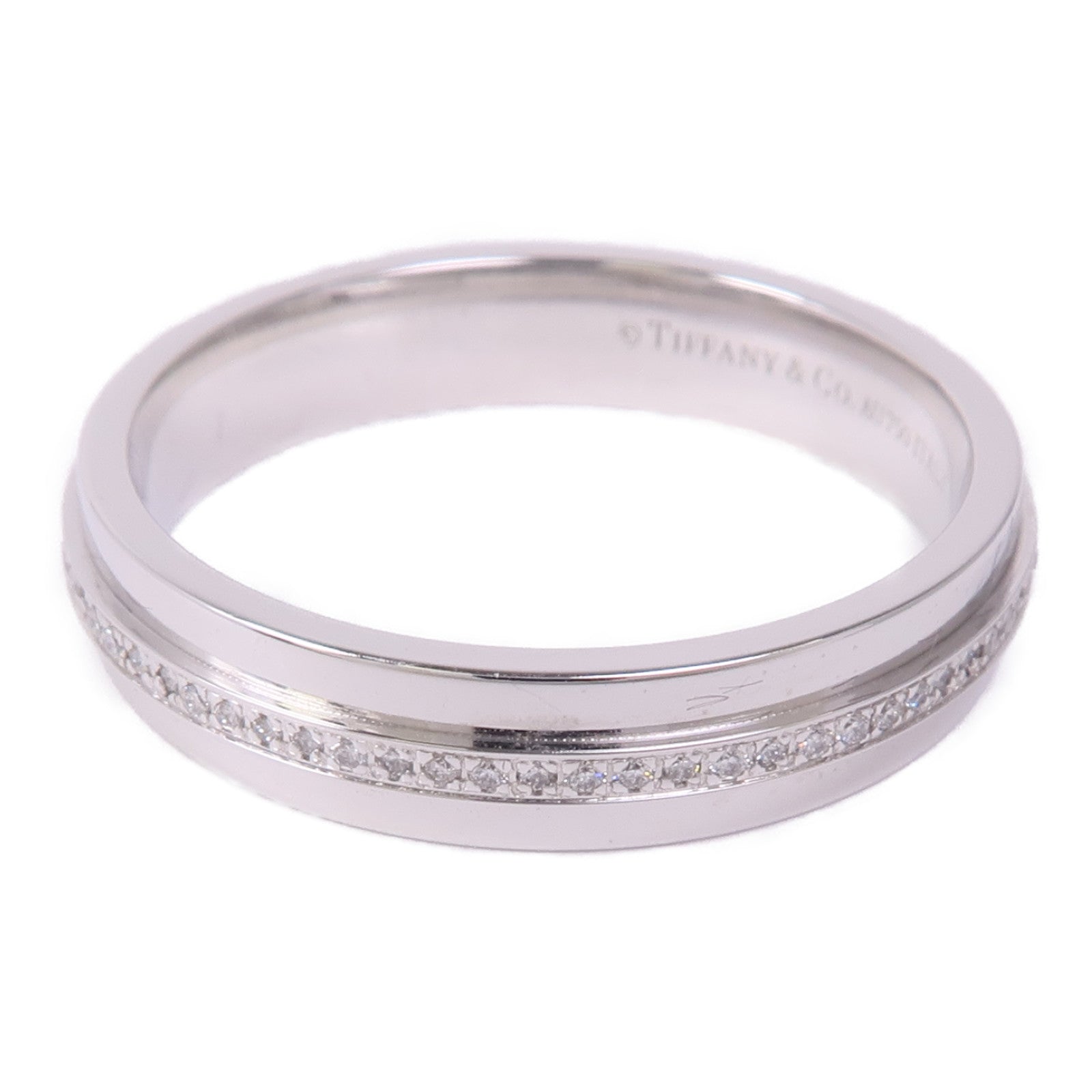 TIFFANY＆CO 【激減優惠】18K白金T Narrow Diamond Ring鑽石戒指US#9.25