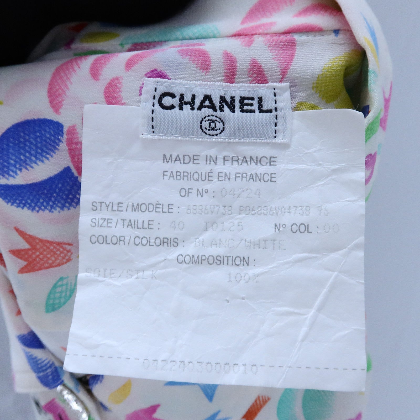 CHANEL Silk Camellia Print Blouse上衣