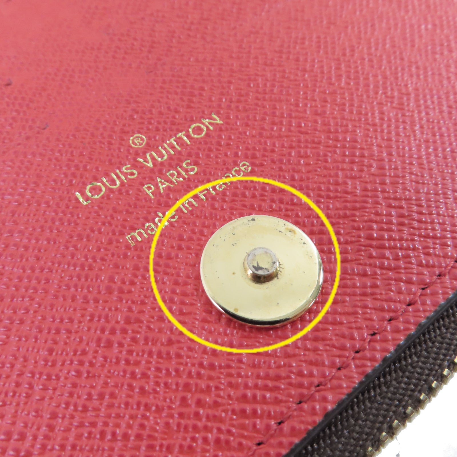 LOUIS VUITTON Monogram Portefeuille Adele Long Wallet金扣長錢包啡色/紅色