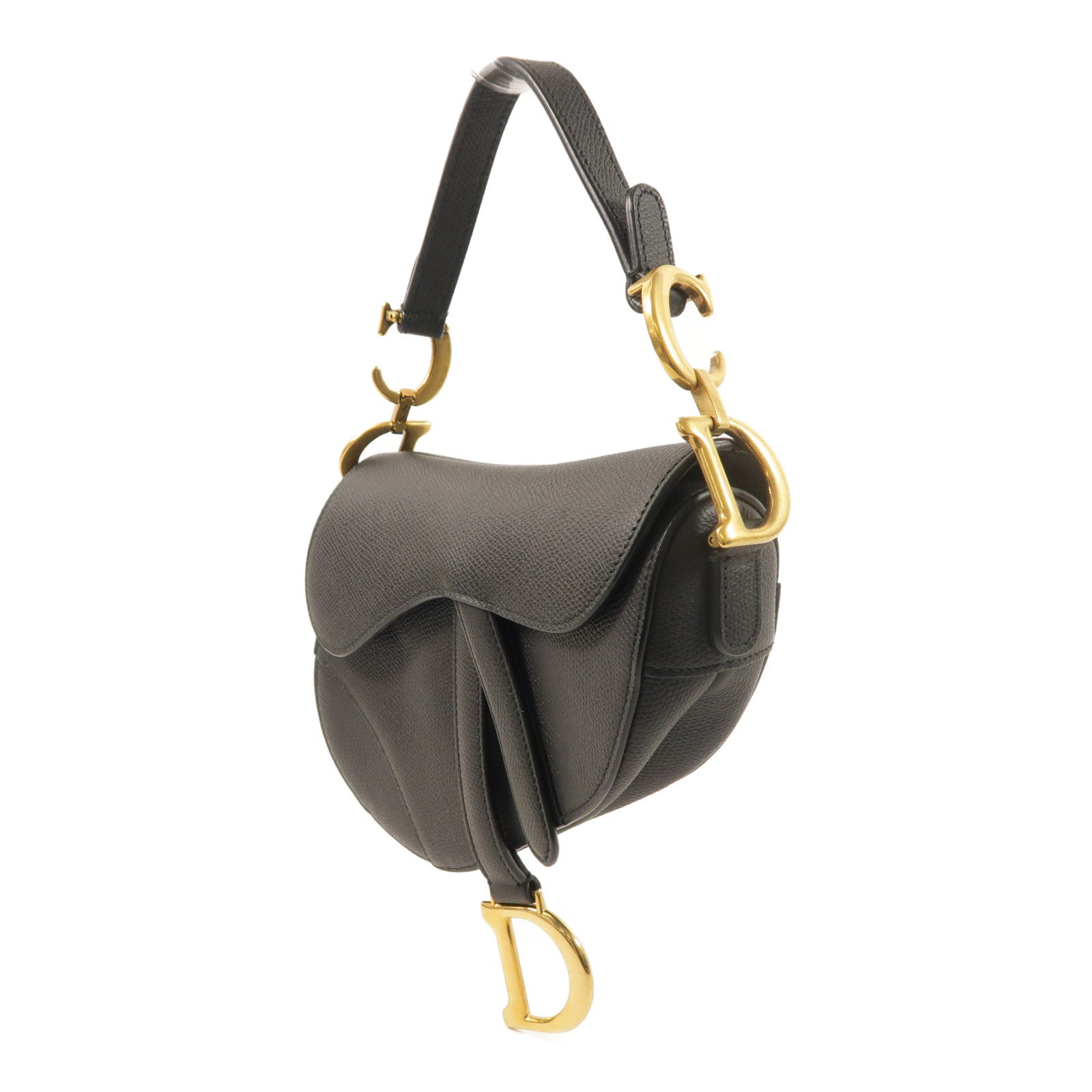 Dior 牛皮皮革Mini Saddle金扣手挽袋