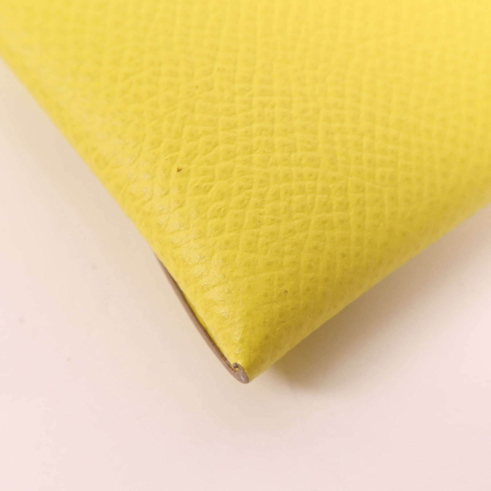 HERMES Epsom皮革Calvi Duo銀扣零錢包