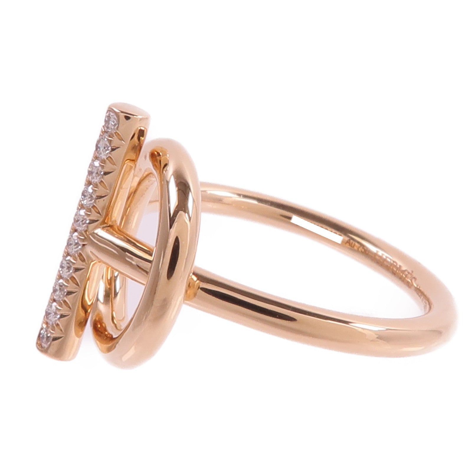 HERMES 18K玫瑰金Echappee Ring鑽石戒指