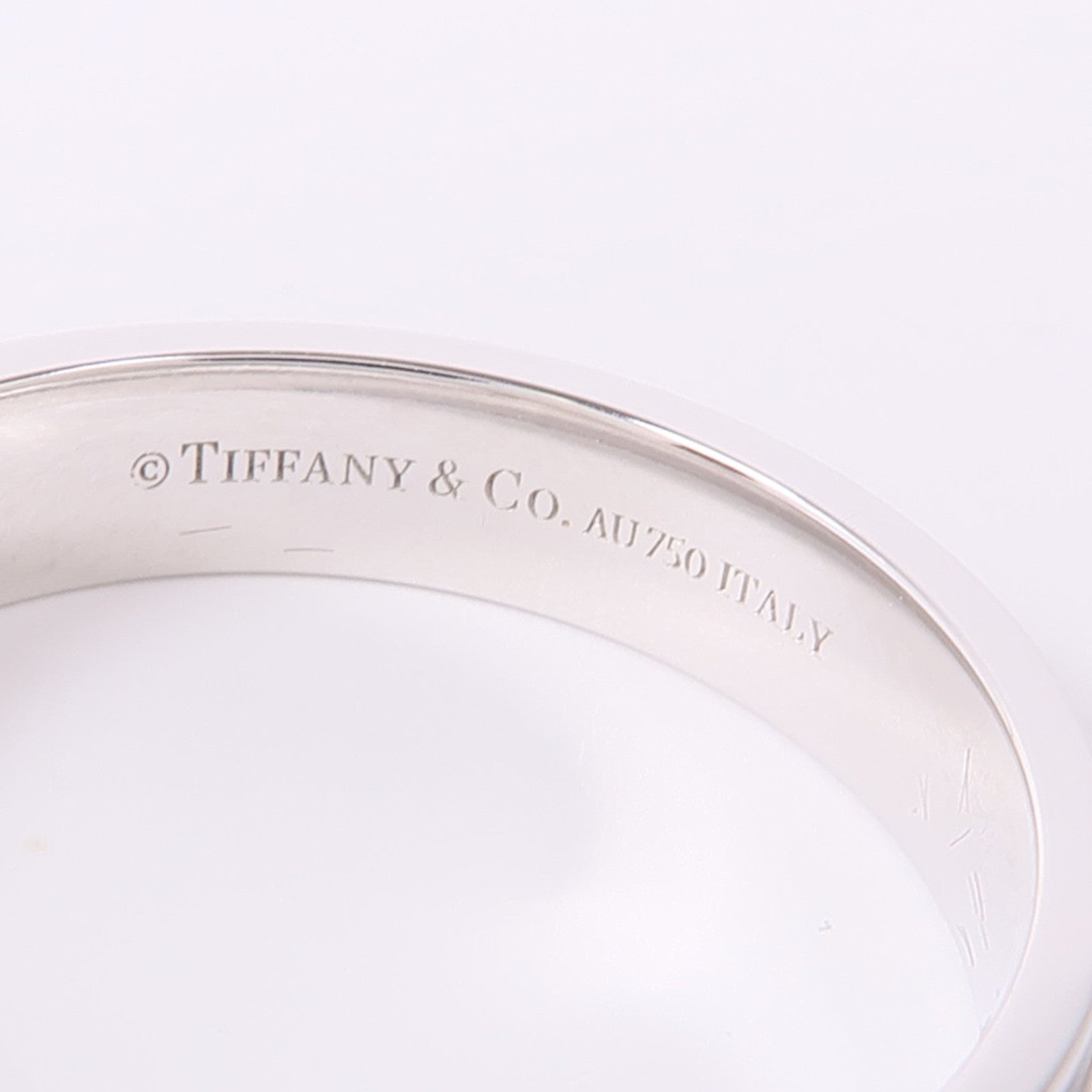 TIFFANY＆CO 18K白金T Narrow Diamond Ring鑽石戒指US#9.25