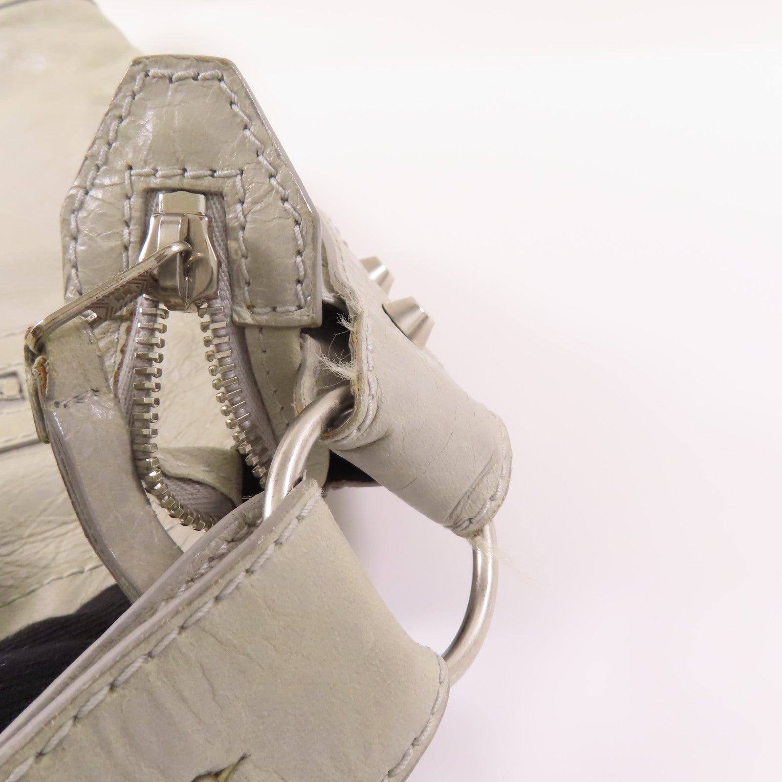 BALENCIAGA SHW Shoulder Bag 272409 Lambskin Leather Grey