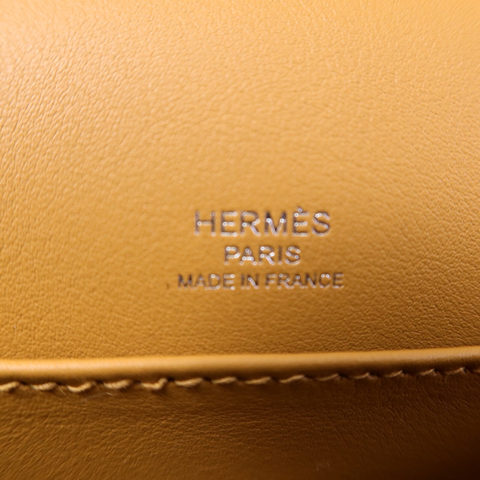 HERMES Chevre皮革Geta肩背袋Caramel