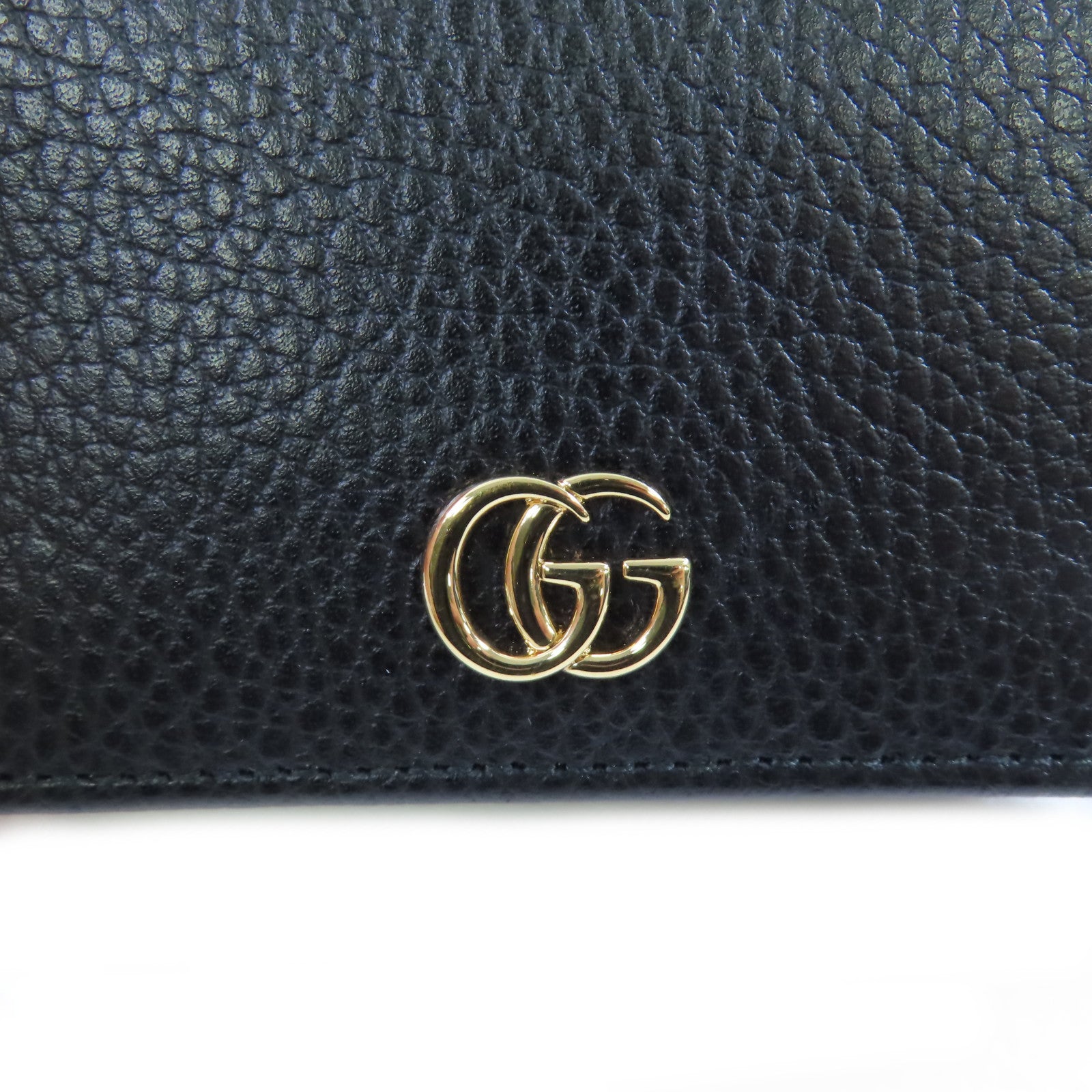GUCCI 牛皮皮革GG Marmot Wallet金扣短錢包黑色